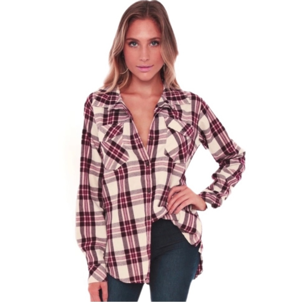 Anthropology Sanctuary Boyfriend For Life Renegade Plaid Long Sleeve Shi… - Picture 2 of 13